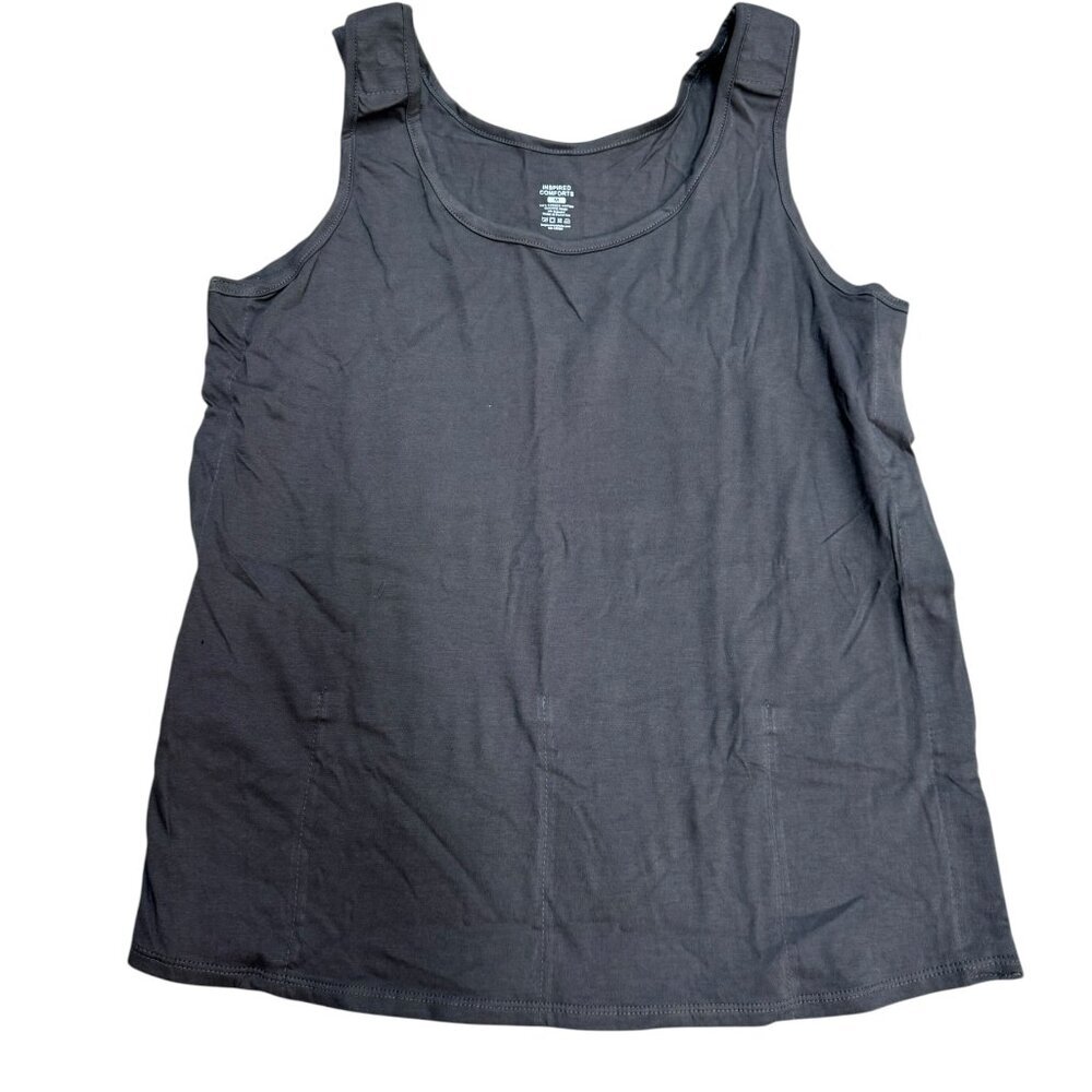 Inspired Comforts Gray Cotton Tank Top Size M – Snap Strap (Surgery) NWOT